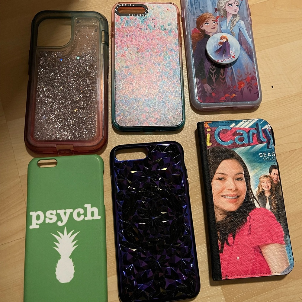 Lot Of 6 Used Mixed IPhone 6-8 Plus & IPhone 12 Pro Max Phone Cases